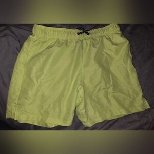BP. Men's Highligther Yellow Swim/Volley Shorts Size L Regular Solid 5" inseam
